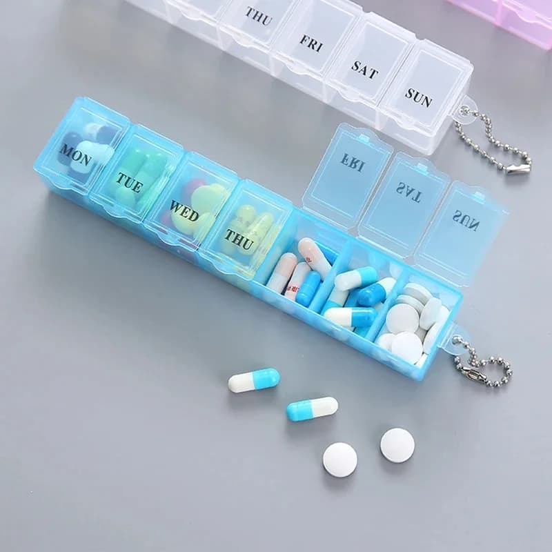 7 Days Weekly Pill Box Colorful Tablet Holder Storage Case For Medicine Button Open Drug Container Mini Box Pill Organizer
