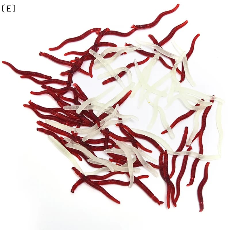 â 50 examples of soft artificial baits in the form of worms from 35 mm for the fishing