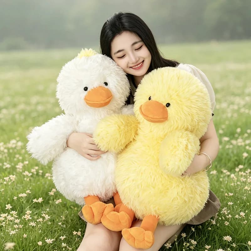 35/50cm Lovely Fluffy Duck Plush Toys Cute Fat Duck Pillow Stuffed Soft Animal Doll Birthday Valentine's Gift
