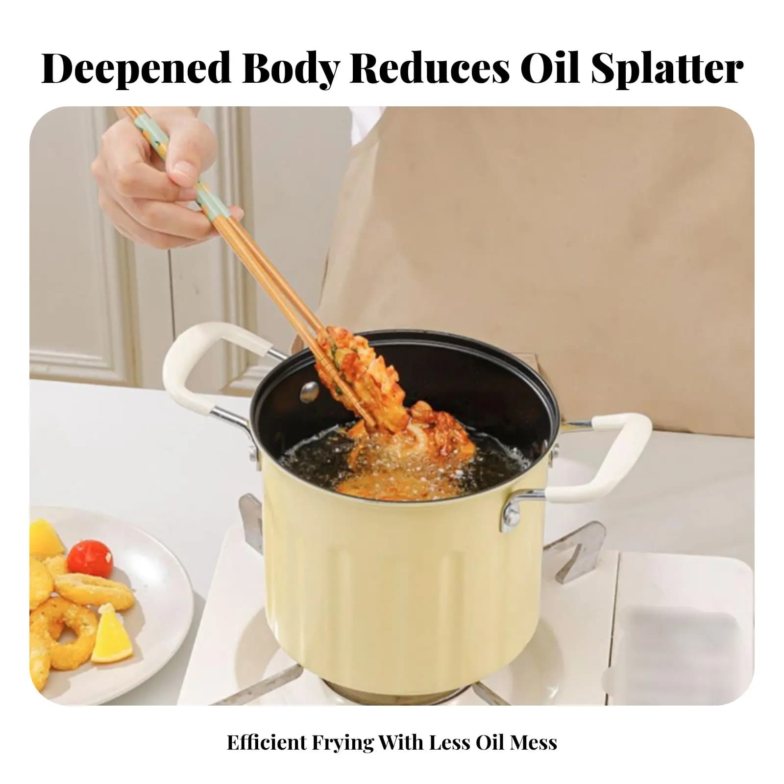 Mini Frying Machine Easy to Clean, Small Frying Pot with Basket, Low Domestic Frying Machine Oil Consumption, Anti-Cuting Manics, Kitchen Tools