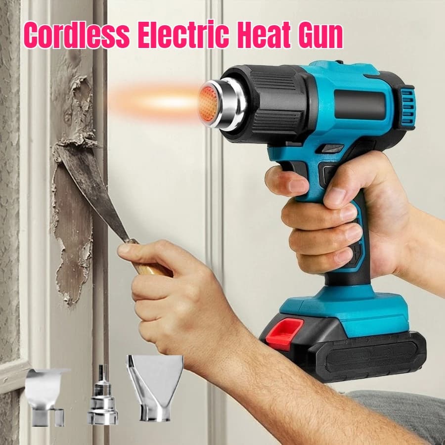 Pistola di calore elettrica senza fili per pistola ad aria calda a batteria Makita 21V con ugelli utensile elettrico portatile per involucro termoretraibile