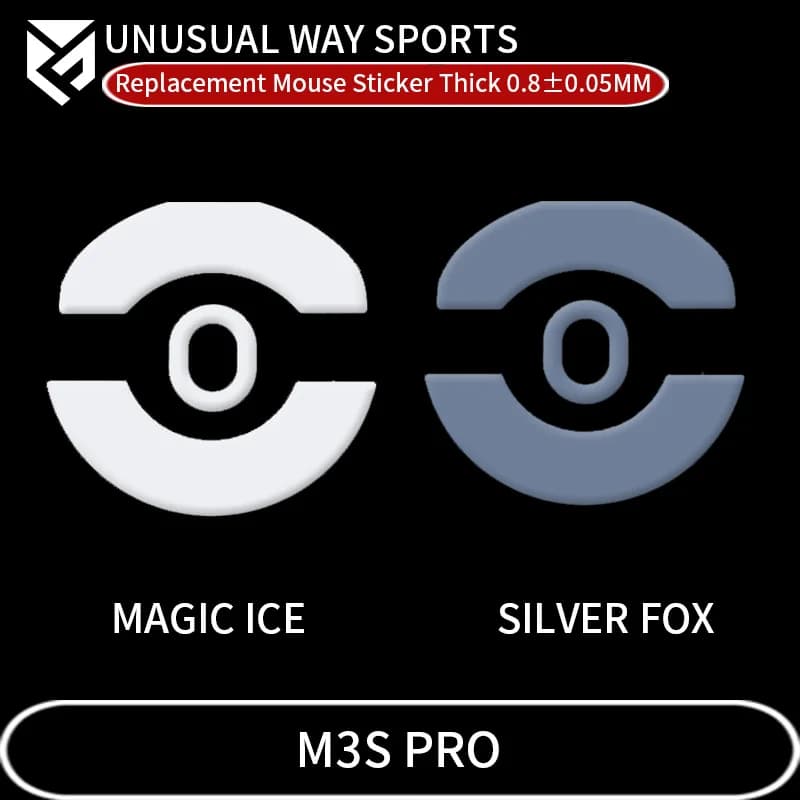InsolitoWaySports Mouse Pattini Piedi Darmoshark M3S Pro Superficie curvata PTFE Anti collasso Magic Ice Pink Black Silver Fox