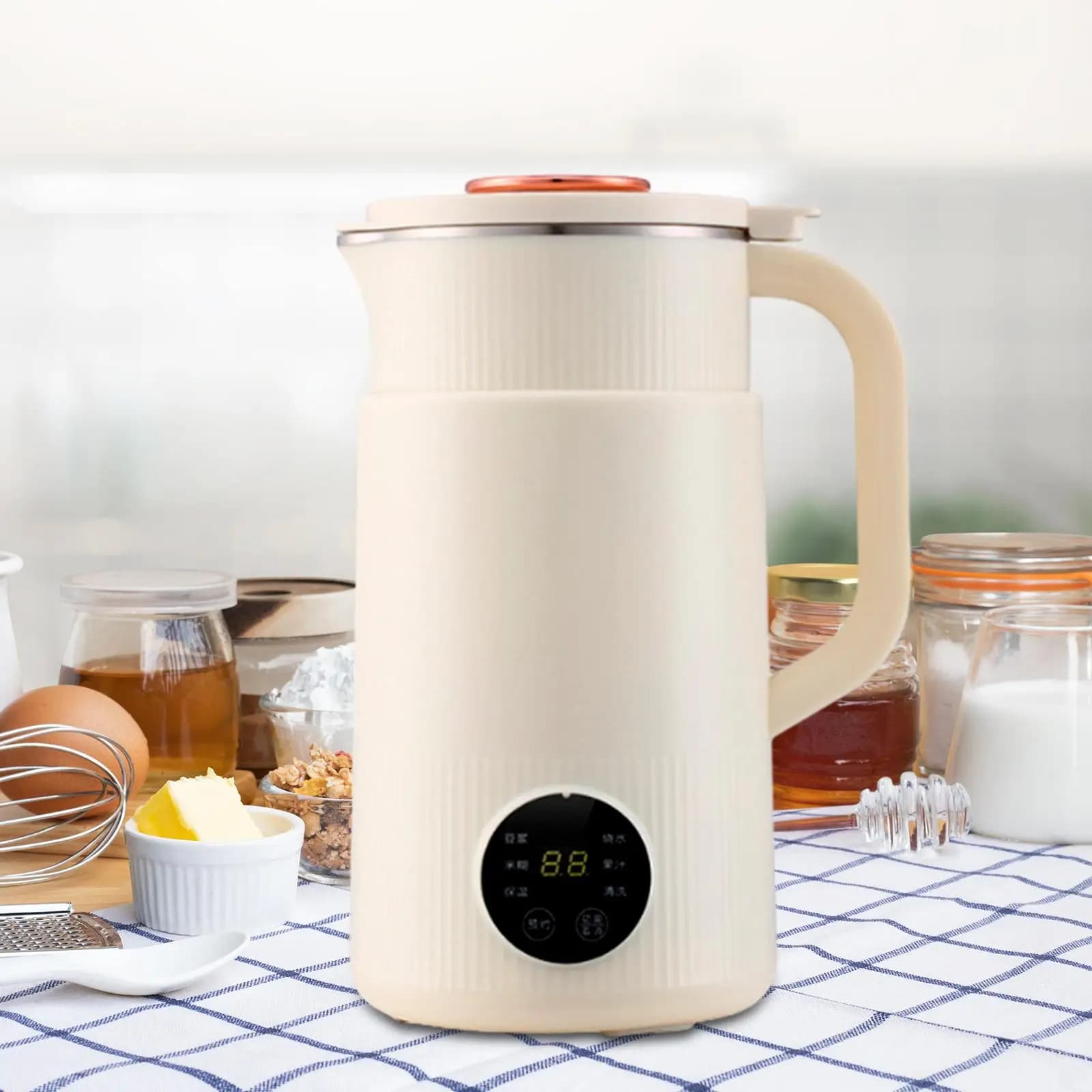 Soy Milk Electric Machine with EU Adapter, Ice Blender, Mixer, Soy Milk Extractor, Birthday Gift Centrifugal, Camping, Kitchen, Picnic, Frullati