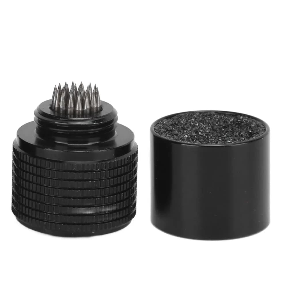 Kit di Riparazione Puntali per Stecche da Biliardo in Lega di Alluminio, Funzione 4 in 1, Nero, con Denti 3/8-11