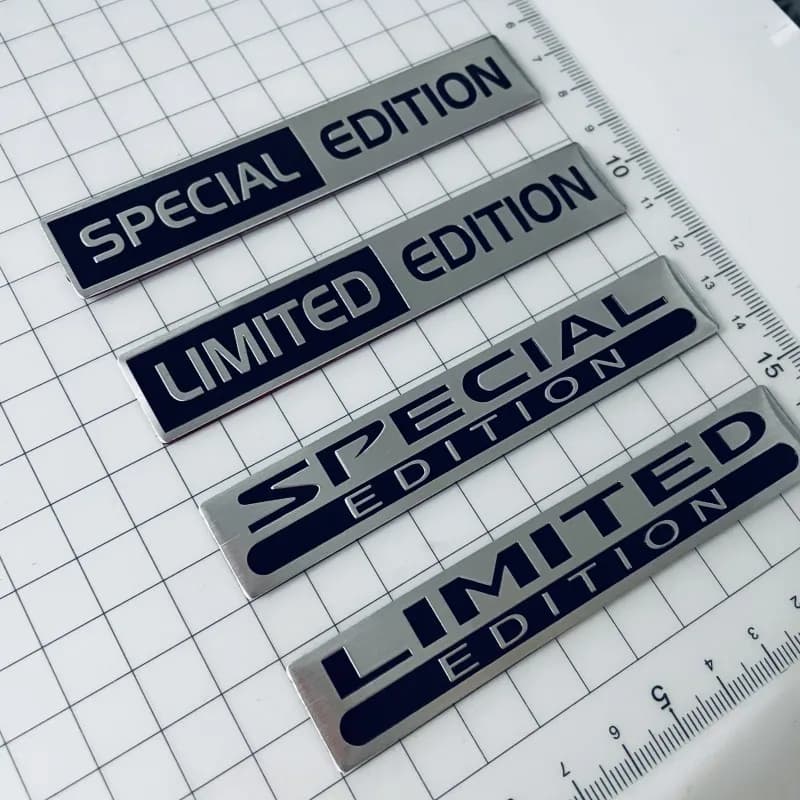 3D Metal Aluminium Silver Black Logo LIMITED EDITION Emblem Car Fender Badge Trunk Decal LIMITED EDITION Stikcer Accessories