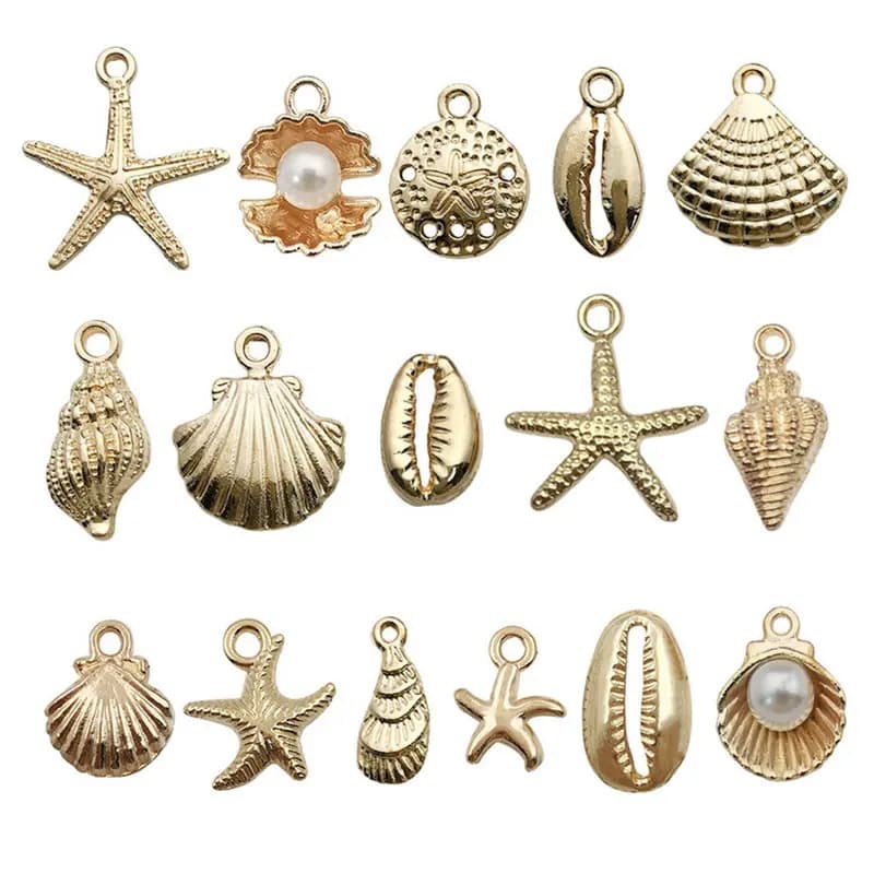 16 pz/set lega animali marini vita marina pendenti con ciondoli per la creazione di risultati di gioielli che fanno accessori braccialetto collana fai da te