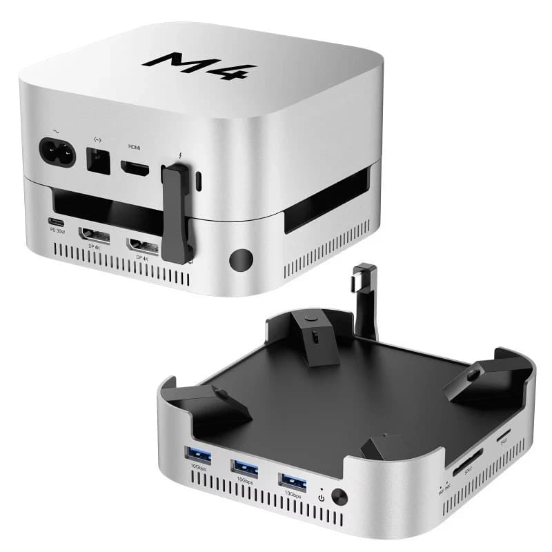 Enclosure per SSD M.2 Dual Bay da 16TB 40Gbps ACASIS 8 in 1 Hub USB C con DP 4K 144HZ Mini M4 Docking Station