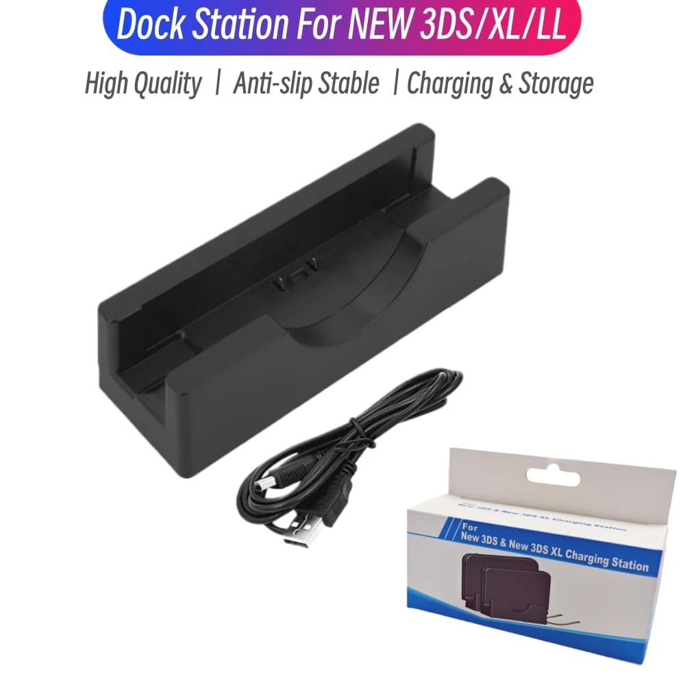 Nuovissima stazione di ricarica per NEW 3DS, per console di gioco 3DSLL/XL, supporto con cavo USB per la ricarica.