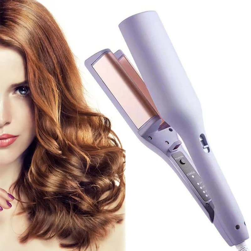 Electric ion-shaped curling iron for large volumes, wave effect, for domestic use, 32mm, W-shaped, for rolled hair