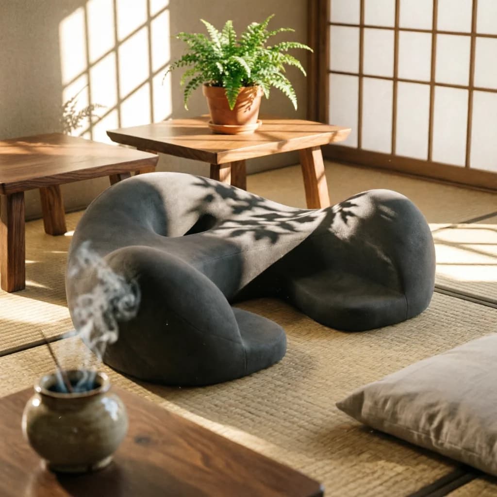 Meditation Seat Cushion Sculpted Contoured Seat Cushion Floor Pillow Textured Home Accessory Pressure Relief