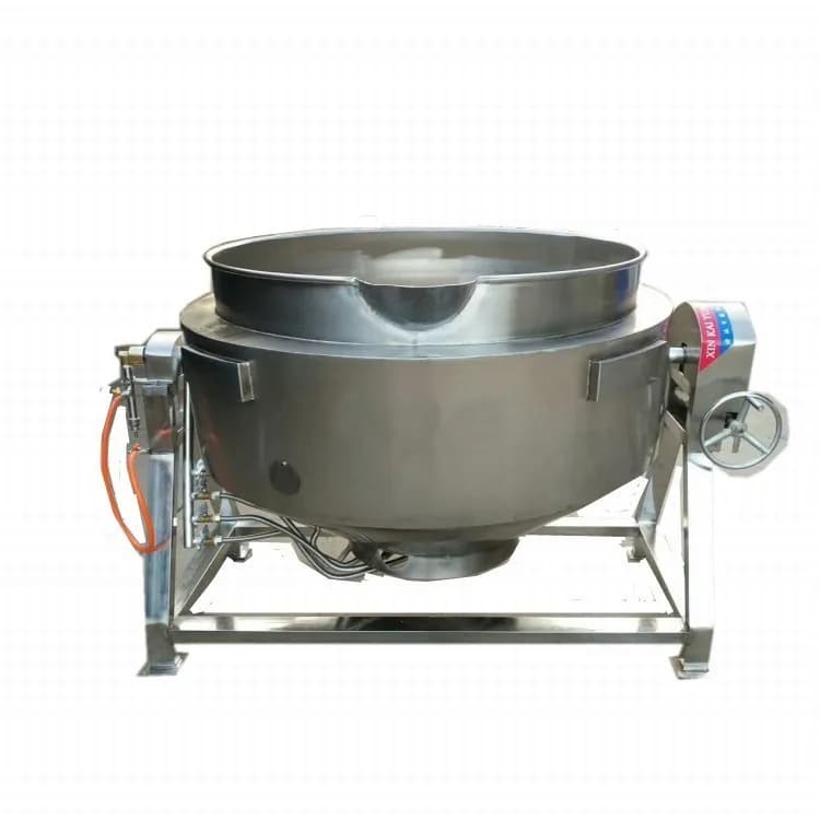 Industrial Garri Processing Plant Machinery 50L to 500L Electric Steam Type Garri Fryer Jacketed Cooking Kettle With Mixer