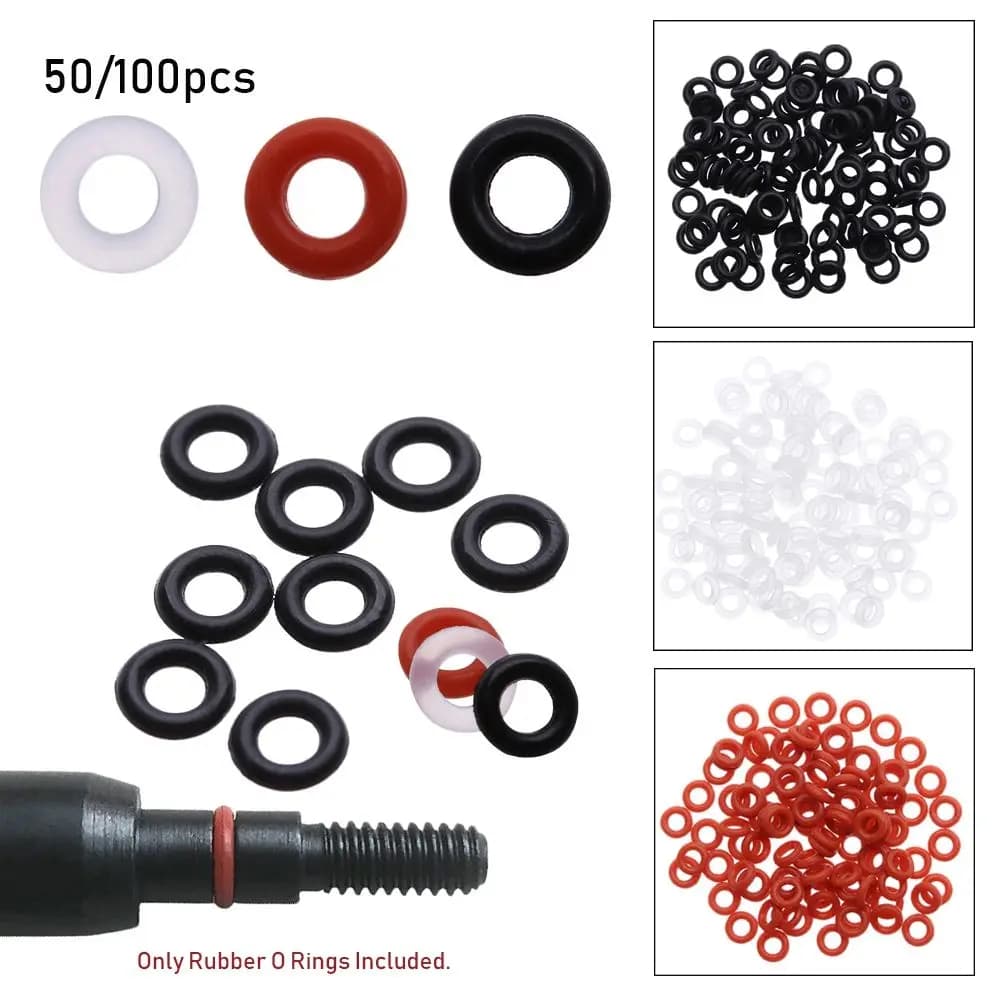 50/100Pcs/Set Hunting Rubber O Ring Gasket Grip Washer Grommets Stems/Flights Darts Arrow Tips Broadhead Replace Accessories