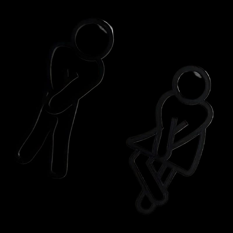 Creative funny 2D flat bath sign for man woman wall sticker for bathroom door decoration for restaurant hotel bar signs WC