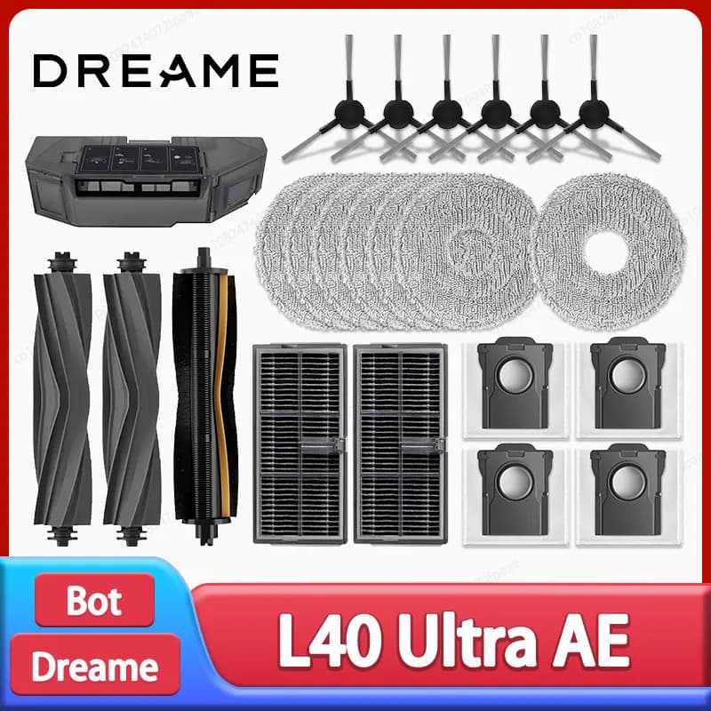 Dreame L40 Ultra AE / L40 Ultra CE Robot Vacuum Cleaner Accessories Main Side Brush Mop Cloth Hepa Filter Dust Bag Spare Parts