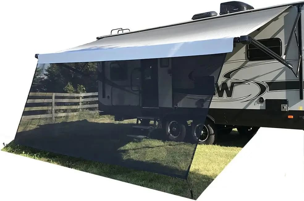 Sunflower Tent for Camper 8' X 15' 3''' for 16' Sun Curtains - Anti-UV Network Kit with 3 Year Warranty in Black