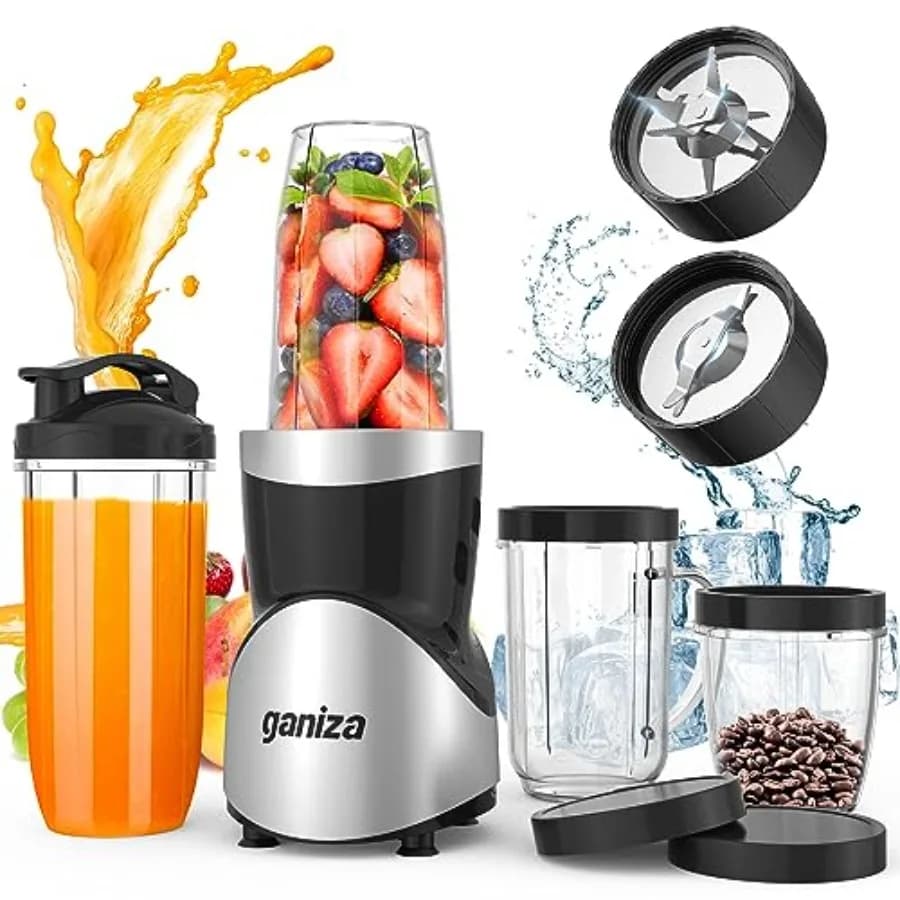 Frullatore per Smoothie, Frullatori da 900W per Frullati e Smoothie, Set da 15 Pezzi con Frullatore Personale e Tritatutto per Cucina, Smoothies Ma