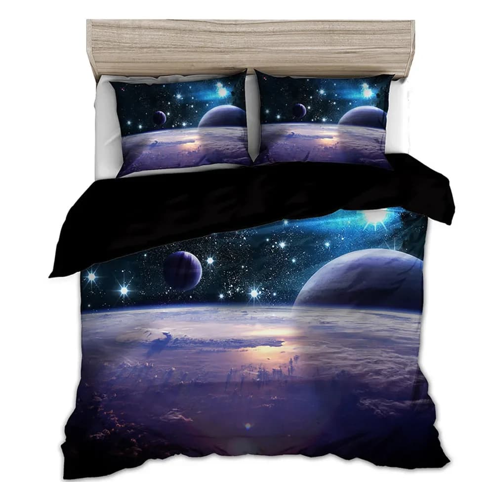 Space star 3d Galaxy Set copripiumino singolo doppio/Queen 2 pezzi/3 pezzi Set biancheria da letto universo spazio esterno biancheria da letto a tema