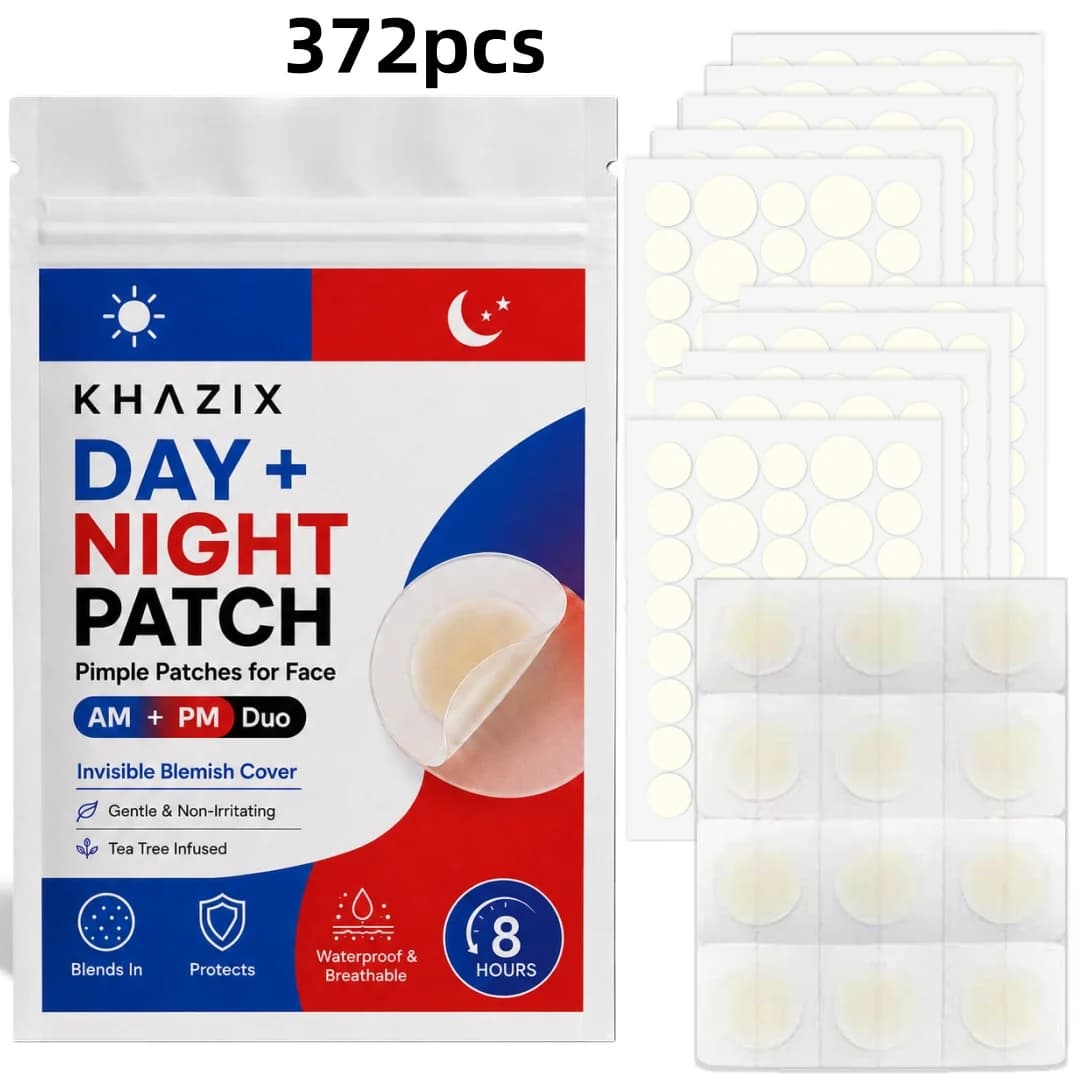 372pcs Hydrocolloid Acne Pimple Patch, Hydrocolloid Spot Stickers, Covering Zits and Defect, Nighttime Spot Stickers for Face