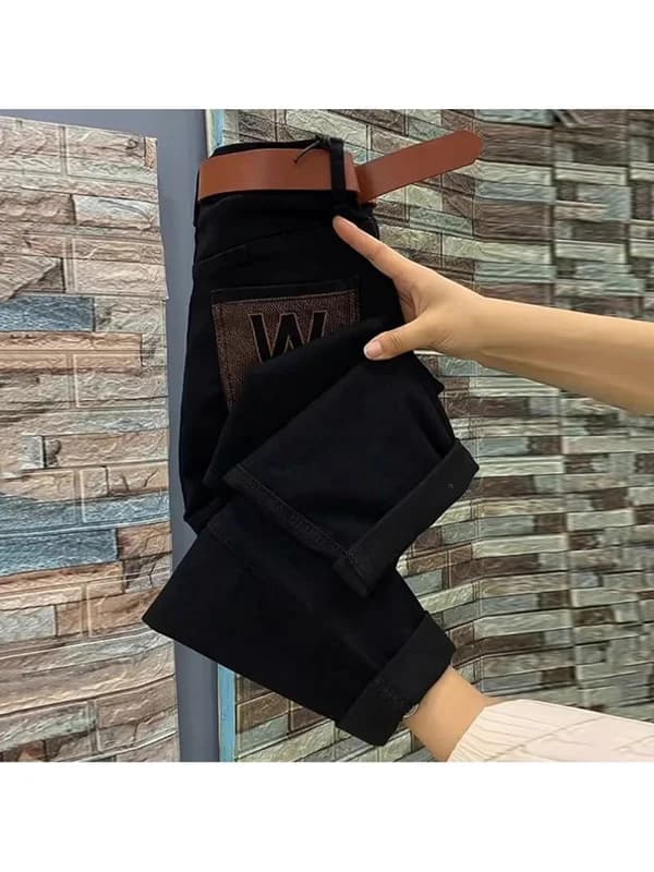 plus Size Women's High Waist Wide Leg Jeans Spring Autumn Winter New Style Slimming Dad Knife Pants Sweet Fat MM Harlan Pants
