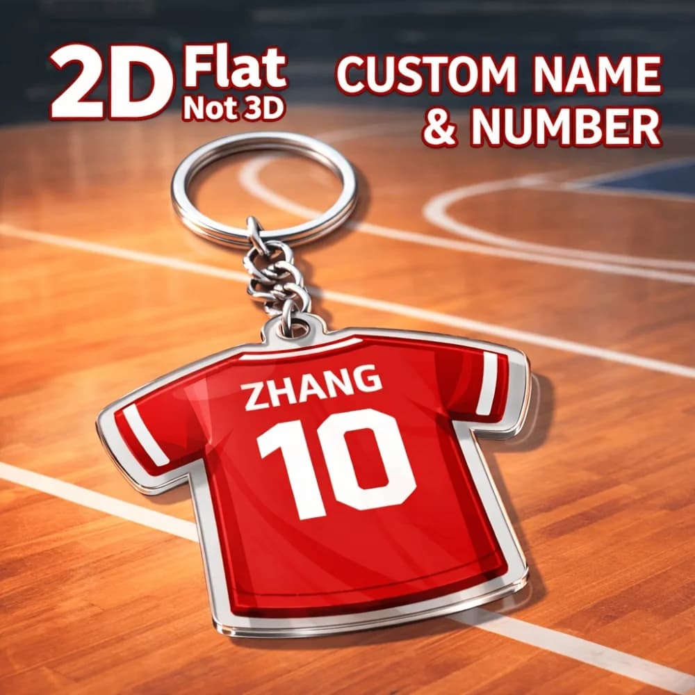 Portachiavi in Acrilico Personalizzati con Maglie da Calcio 2D, Personalizzabili con Nomi e Numeri, un Regalo Speciale per gli Appassionati di Calcio