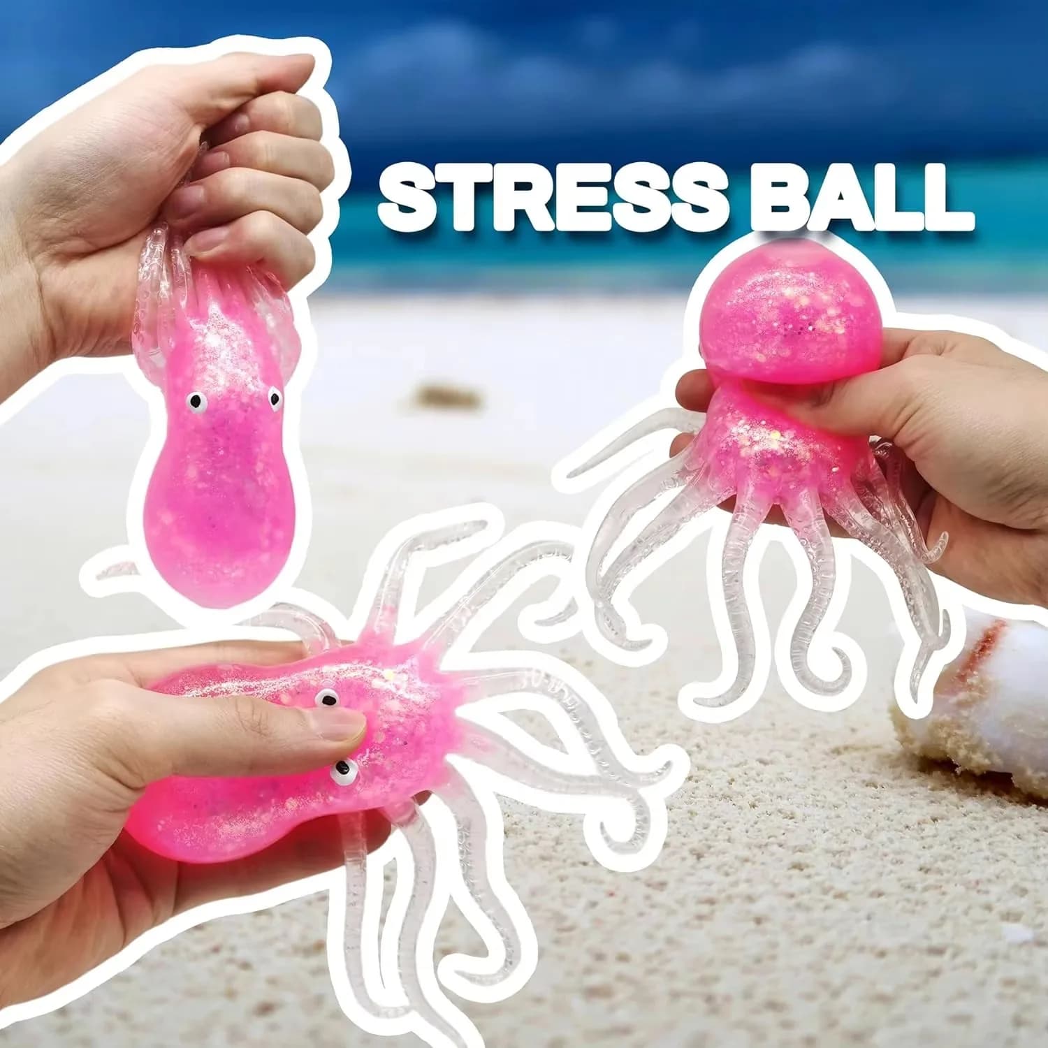 Palline antistress per polpo per bambini Adulti Palline da spremere Giocattolo sensoriale Fidget Giocattoli Squishy Premi in classe Bomboniere per i più piccoli