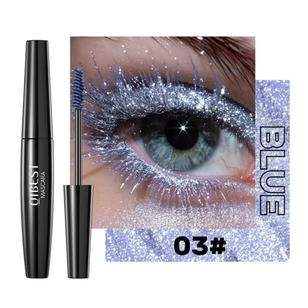 5 Colors Diamond Mascara Shining Waterproof Glitter Eyelash Brush Fast Drying Galaxy Sequins Curling Thick Mascara