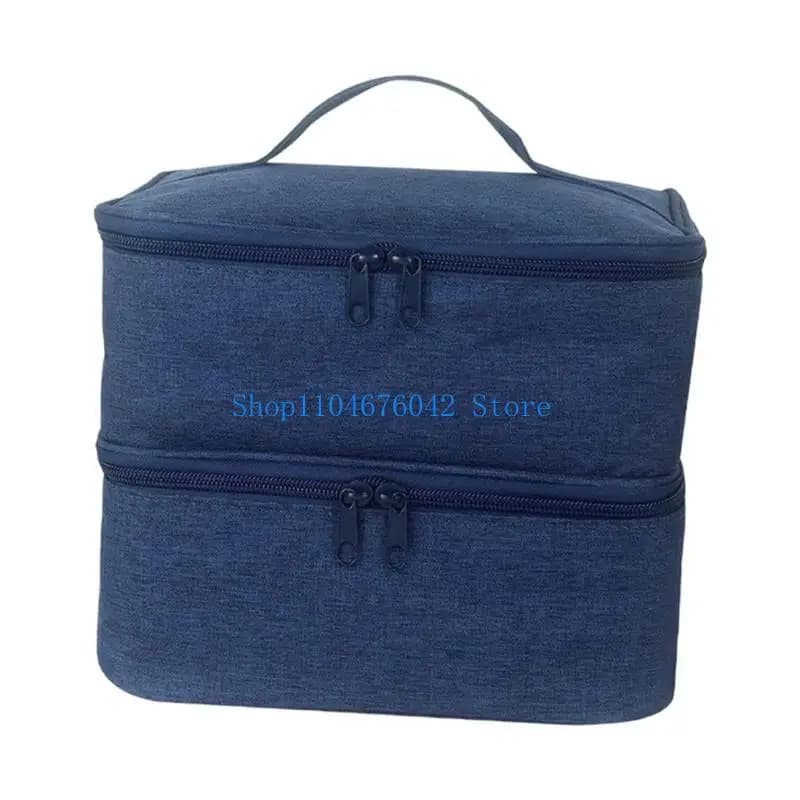 652F Sturdy Nails Polish Storage Case With Adjustable Dividers Holds Bottles Dryer Manicure Tool Bottom Compartments