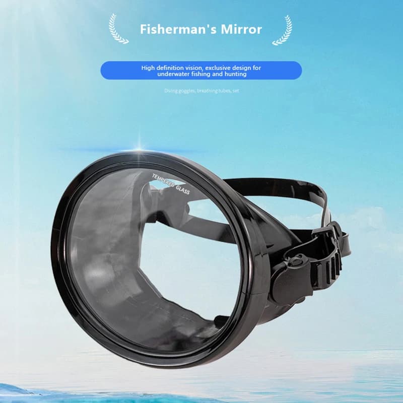 New·Oval Snorkel Diving Mask Spearfishing Mask Panoramic Wide View Goggles Tempered Glass Lens Diving Goggles For Adults