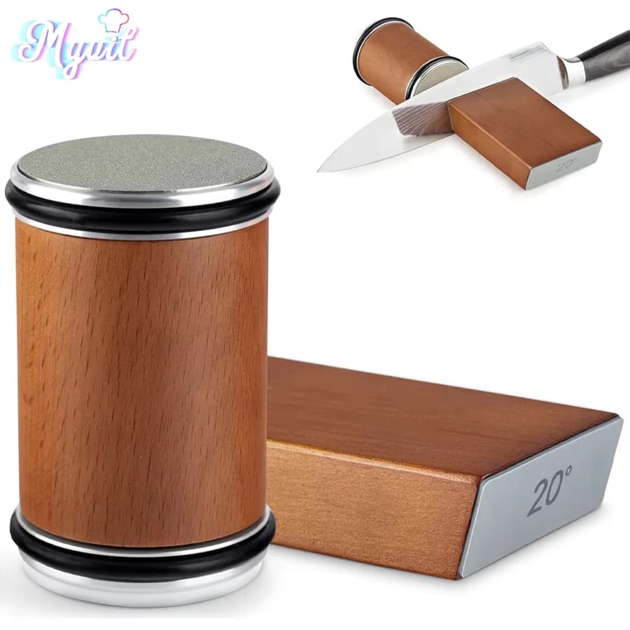 Dischi in ceramica diamantata per affilare i coltelli a doppio angolo 15 ° 20 ° Rettifica lame magnetiche per affilare rapidamente antiscivolo essenziali per la cucina