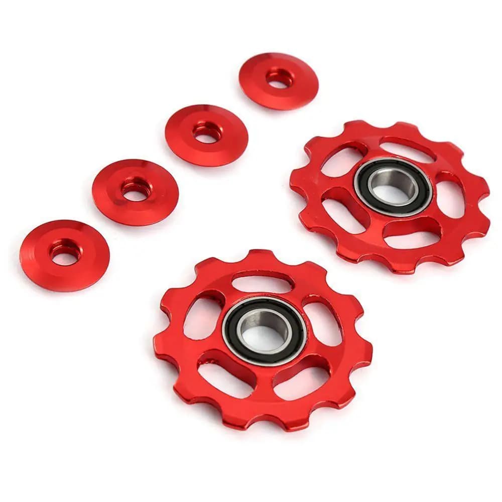2PCS 11T Ultralight Aluminum Alloy Bike Bearing Jockey Wheel Rear Derailleur Pulleys MTB Road Bicycle Parts