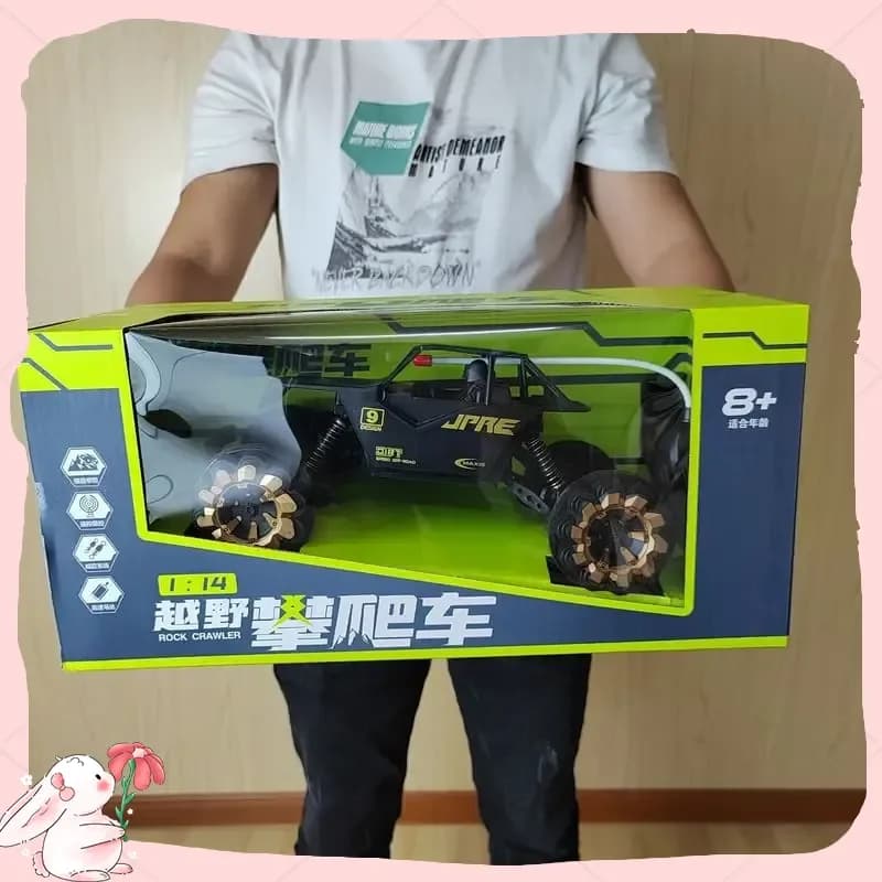 Auto RC senza fili in scala 1:14 Veicolo da arrampicata fuoristrada elettrico Volante telecomandato Giocattolo a 4 canali per bambini e adulti