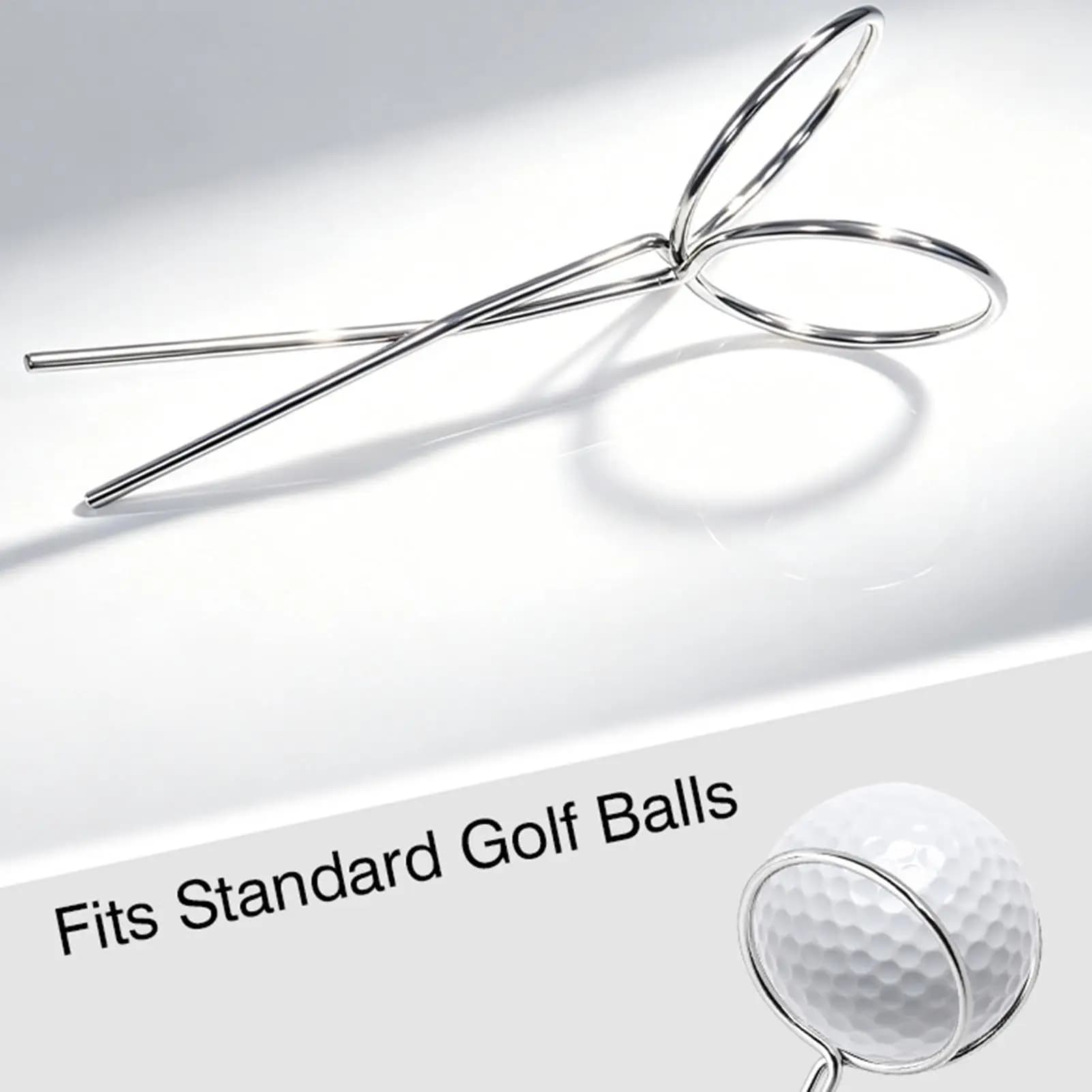 Strumento portatile per la raccolta delle palline da golf, tipo inserto, in acciaio inossidabile, con impugnatura per putter, per donne, principianti e atleti.