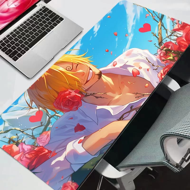 Tappetino per Mouse One Piece in Gomma, Grande Tappetino da Scrivania per Gamer, Accessori per Tastiera e Gaming, Mousepad Durevole