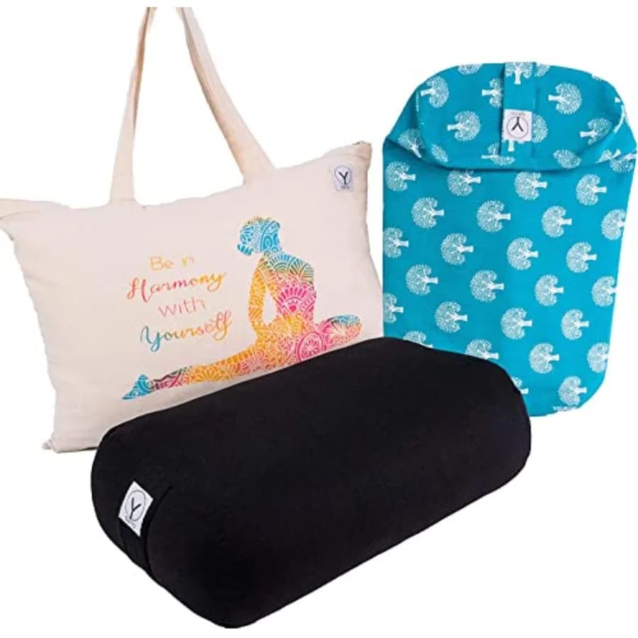 Cuscino Yoga - Realizzato in 100% cotone, il set include una fodera extra lavabile e una borsa per il trasporto.