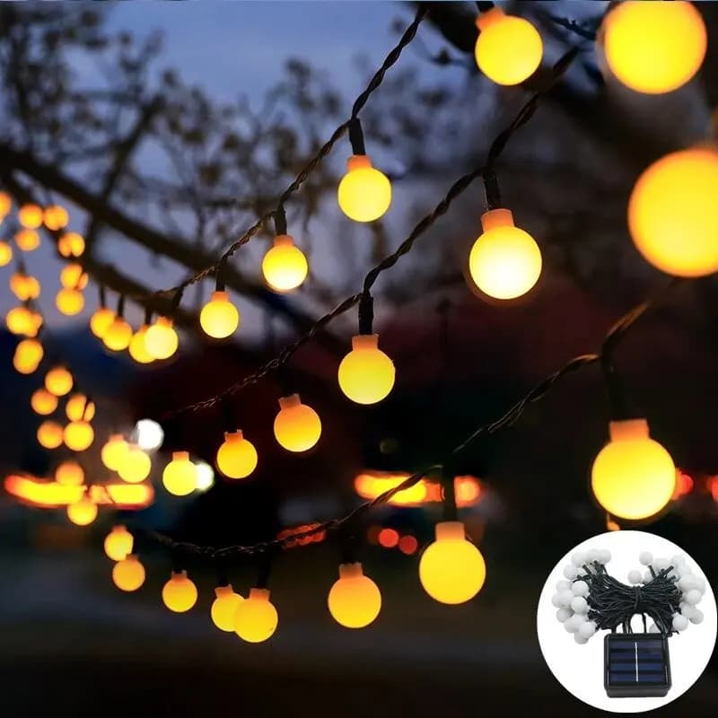 Belle luci solari a sfera bianche a LED Luci decorative per esterni impermeabili per giardino, cortile, balcone, terrazza, recinzione, Ca
