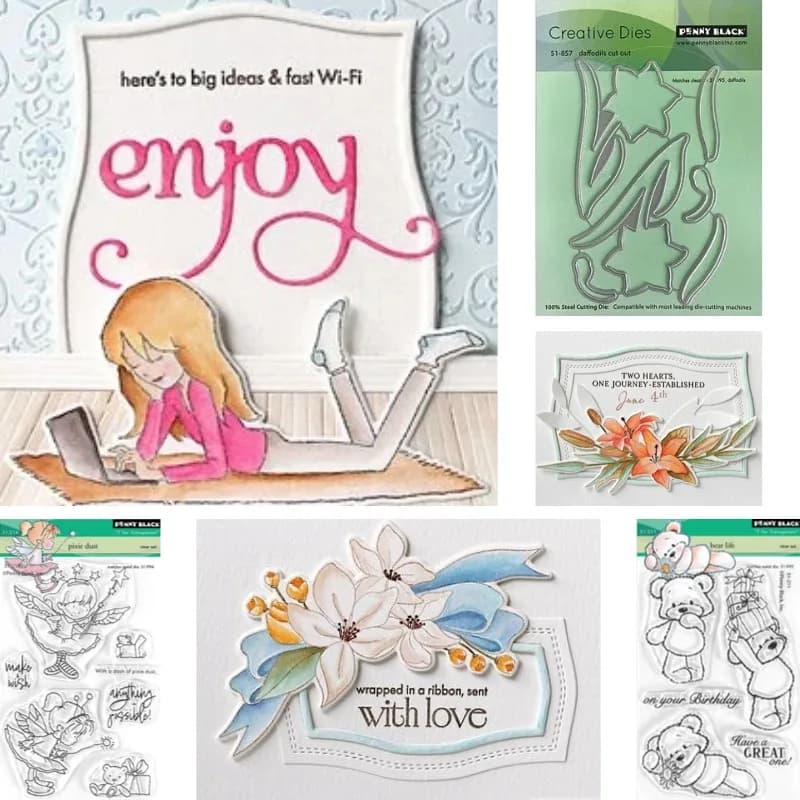 Invio a te un set di fustelle e timbri in metallo con motivo 'Un Soffio di Amore e Cura' per scrapbooking, stencil, album, carta, fai da te, biglietti regalo 2026