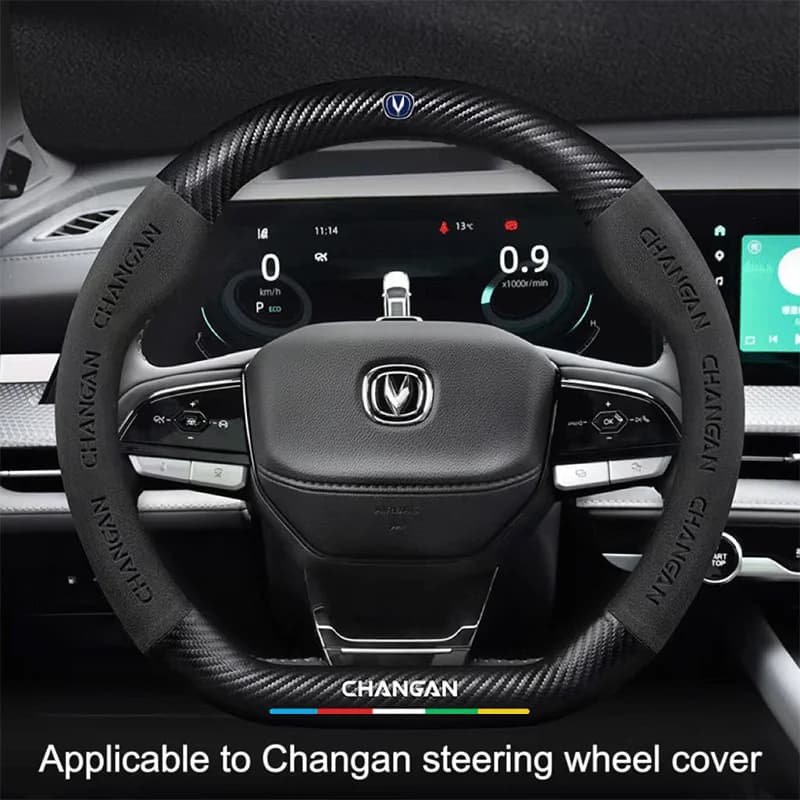 Coprivolante in pelle scamosciata 38CM per Changan CS35 Plus CS85 Aslvin CS75 CS95 CS15 CS70 Eado Raeton CS55 CX20