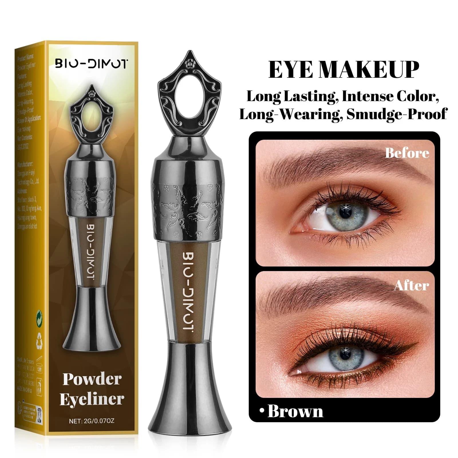 Fashionable Professional Makeup Eyeliner Eyebrow Black Brown Pencil Accessories For Waterproof Durable Beauty Tools Not Flowered For Eyes