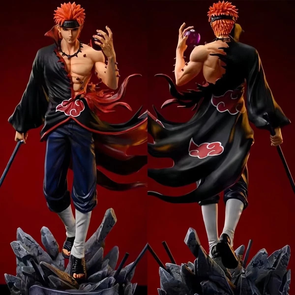 Naruto Figure Action figure Pain Akatsuki Shinra Tensei GK Statue Model Toys Anime Figures Collections Ornament Dolls Gifts 23cm