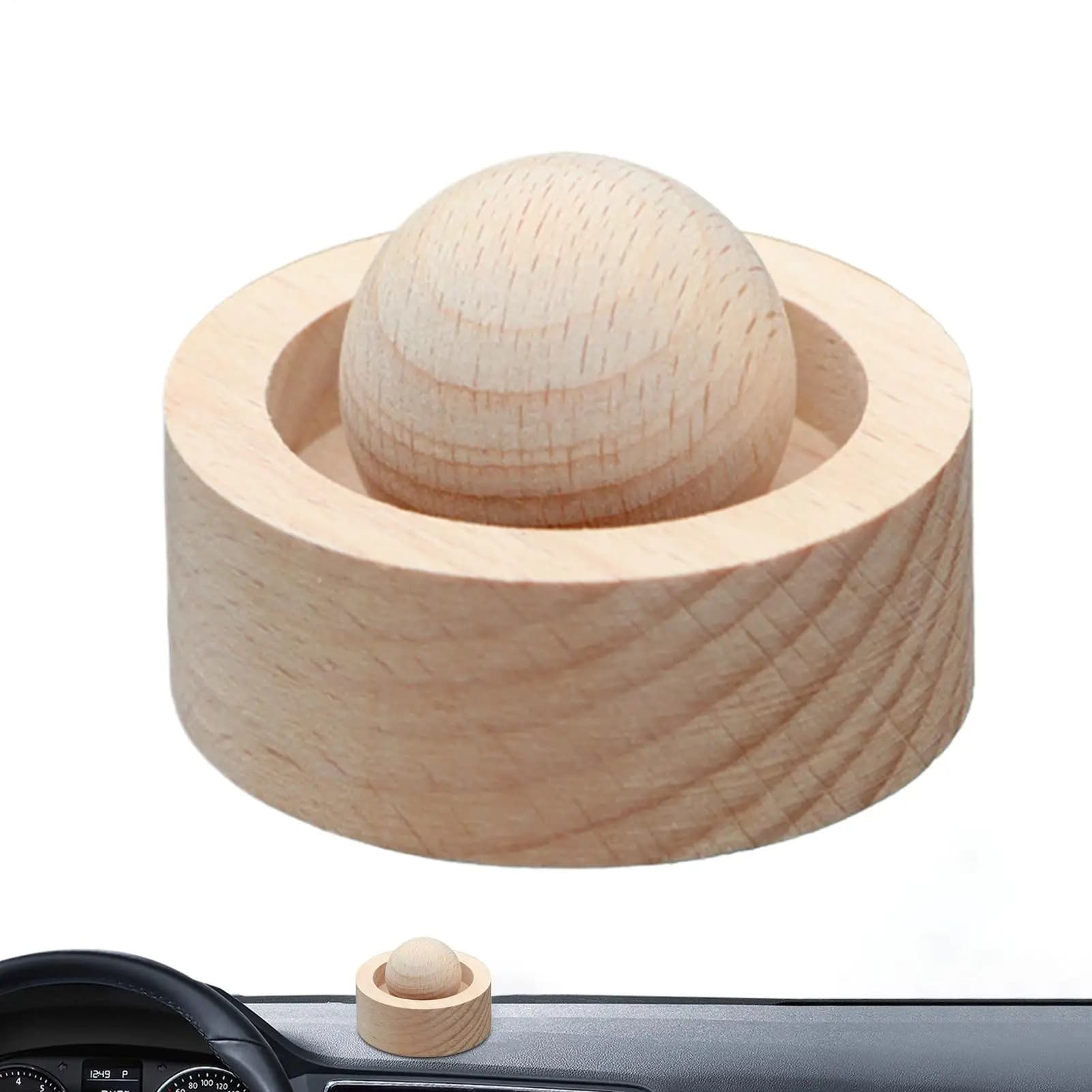 1pc Car Wooden Essential Oil Diffusers-Spherical Design Natural Fragrance Dispersion Bedroom Decor Diffuser Car Home Room Use