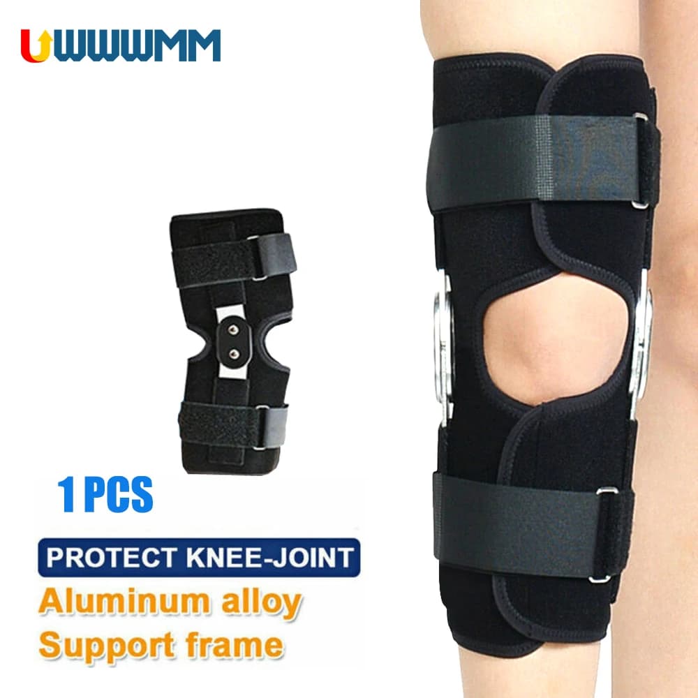 1 pz ginocchiera incernierata regolabile fascia per rotula traspirante con cinturino stabilizzatori laterali per supporto per ginocchio di decompressione tendinite