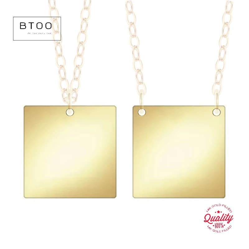 14K Gold Filled 14.8mm Square Charms for Jewelry Making - Bracelet Earring Necklace Charm Square Charms Gold Filled