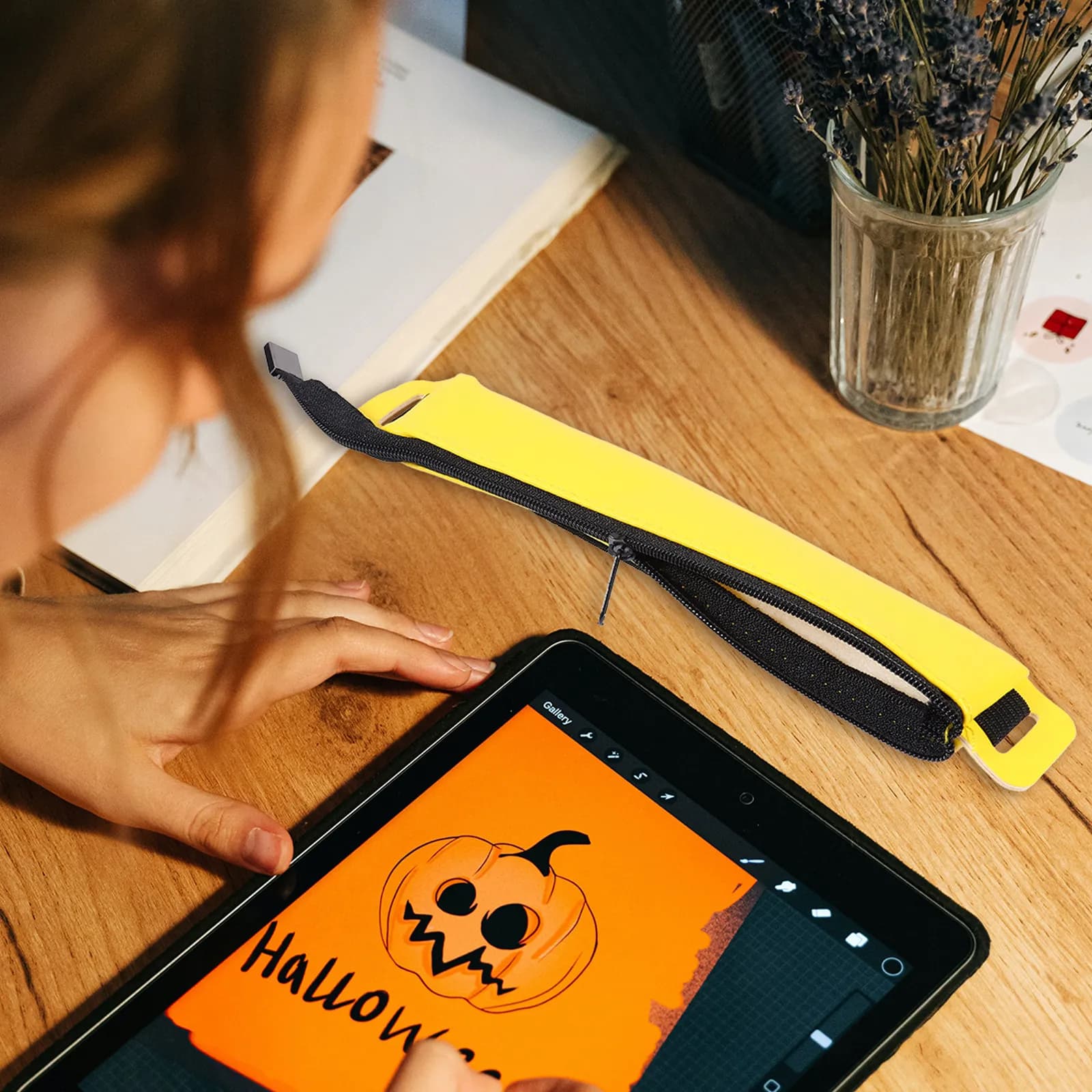 Custodia Protettiva con Cerniera Anti-Caduta per Penna Stilo, per Tablet e Penne Touchscreen - 1 Pezzo