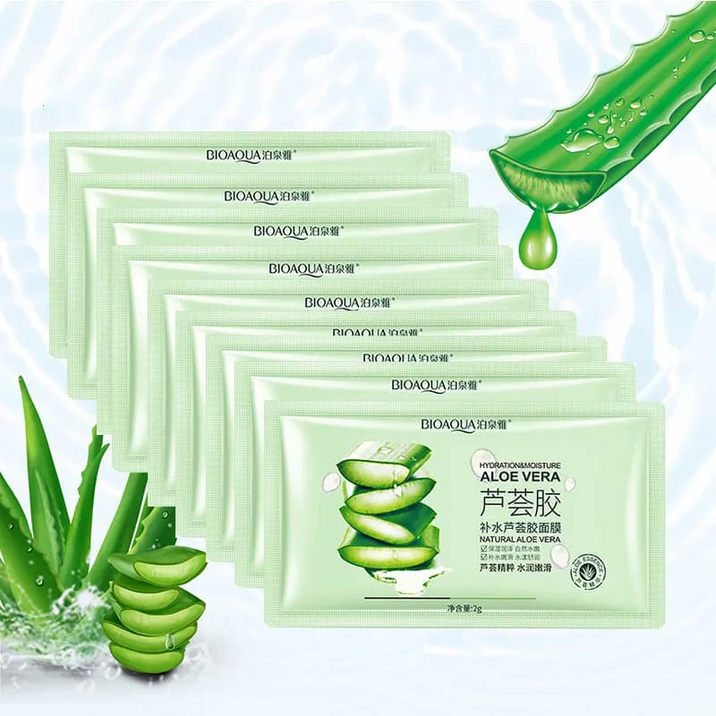 10 pz Aloe Vera colla maschera per dormire idratante pori termoretraibili controllo dell'olio liscio tenero rifornimento linea sottile maschera crema