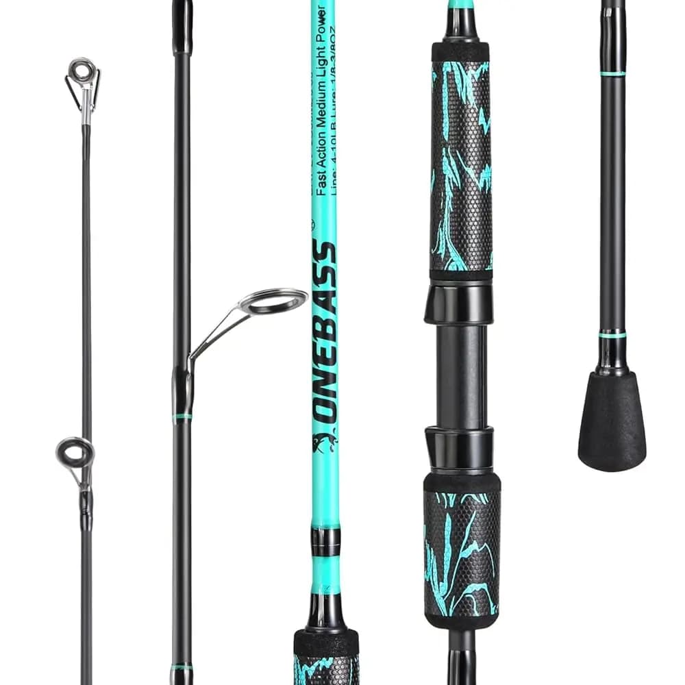 Canna da Spinning e Casting, Canna da Pesca ad Alte Prestazioni in Grafite IM6 per la Pesca al Bass, Design in 2 Pezzi per il Viaggio