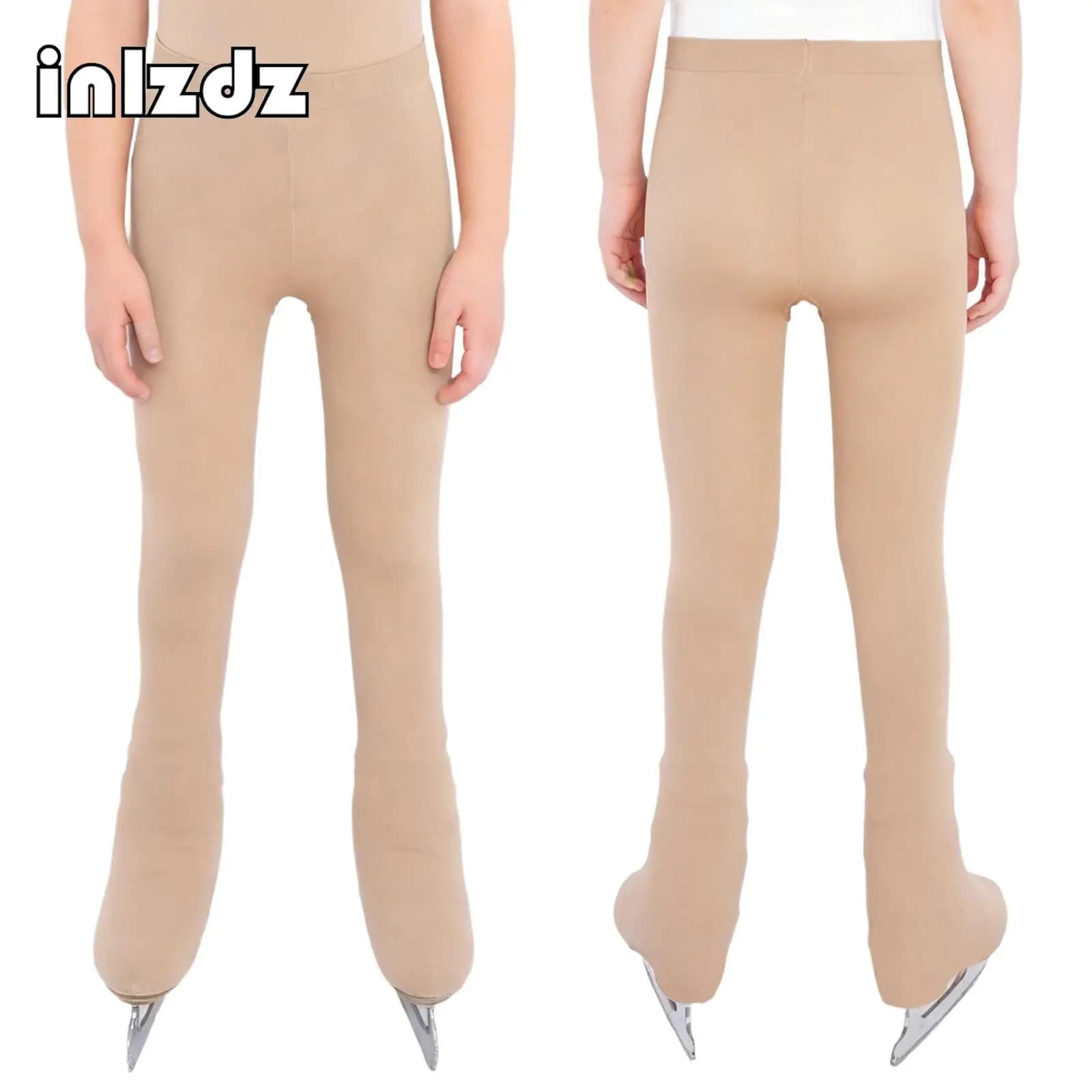 Calzamaglia per Pattinaggio Artistico per Bambine, Copre le Fibbie delle Stivali, Leggings Elasticizzati, Collant per Danza, Costumi per Competizioni e Spettacoli