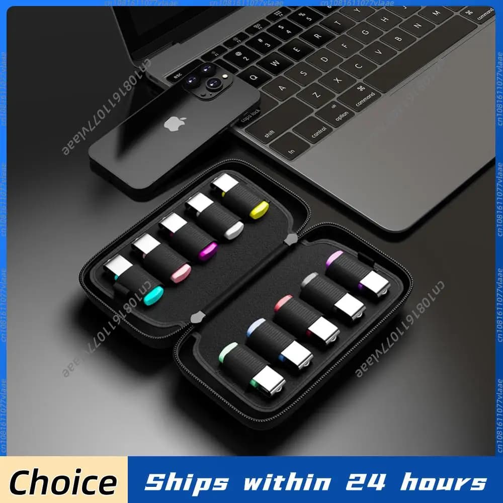 Organizer per chiavette USB impermeabile e antiurto, custodia rigida per accessori elettronici, per chiavette USB e pen drive