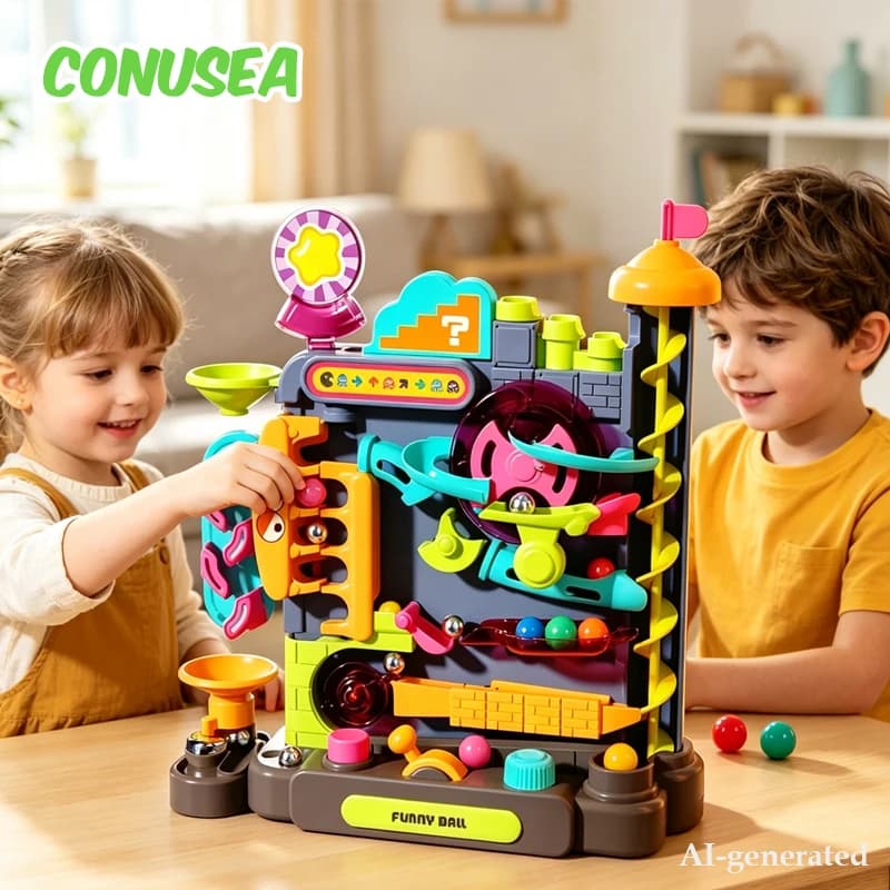 Marble Run Ball Track Building Toy Interactive Crazy Maze Ball Game Educational Puzzle Montessori Play Set For Kids Boys Girls
