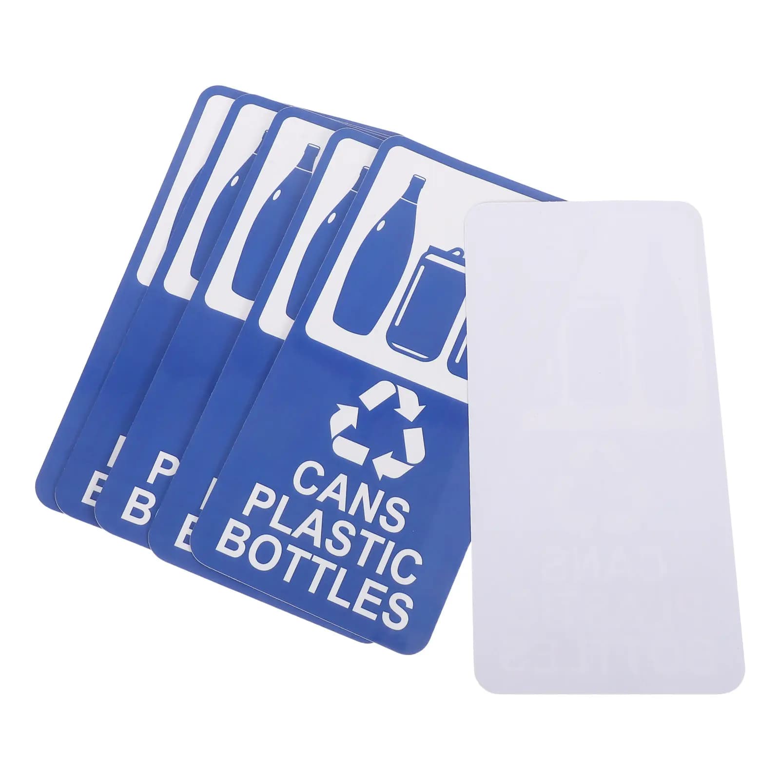 6Pcs Trash Can Recycling Stickers Waterproof Self-Adhesive Vinyl Labels for Home Office School 7.8x3.9 Recycling Bin Decal