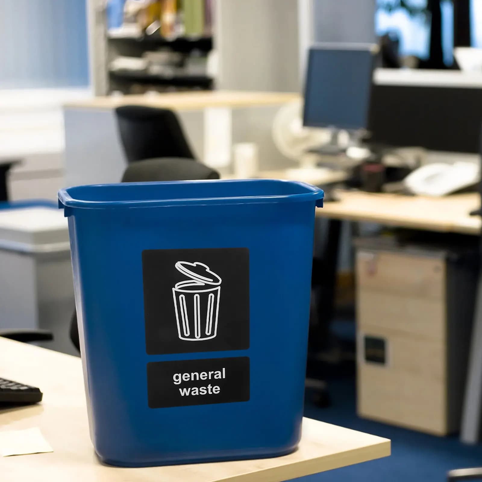 10Pcs Trash Can Decals Waterproof Waste Bin Stickers for Recycling Compost General Apply Public Area Use